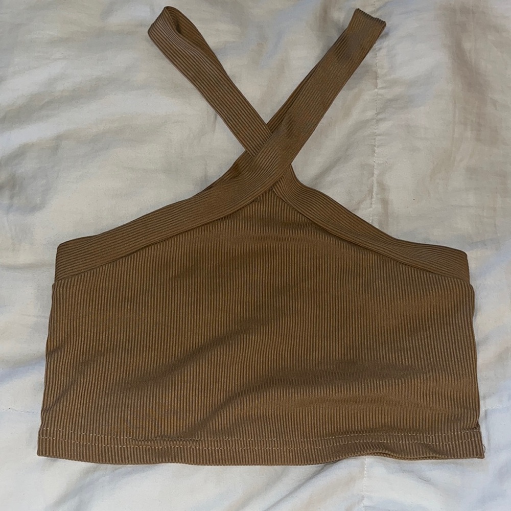 Cropped halter tank top